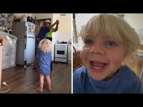 Parents ask son to record them dancing but capture his reaction instead #shorts